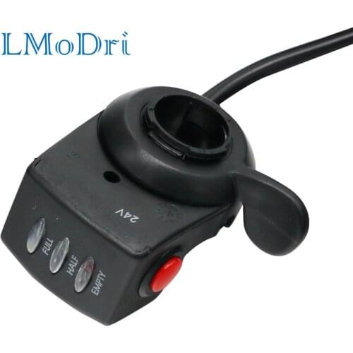LMoDri 24V Finger Thumb Throttle Electric Scooter Accessories Switch Handlebar Grips LED Display For Electric Bike