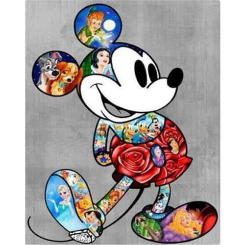 Disney Full Square 5D DIY Sailing Mermaid Diamond Painting Cartoon Mickey Diamond Embroidery Cross Stitch Mosaic Gift