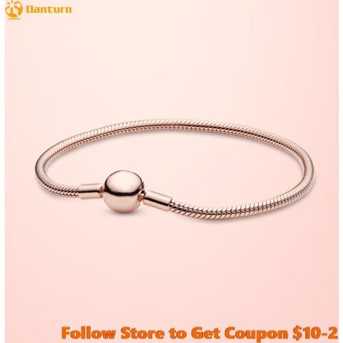 Genuine 925 Sterling Silver Bracelets Moments Snake Chain Bracelet Friendship Bangles Women DIY Jewelry