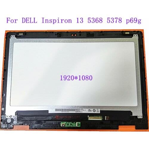 B133HAB01.0 NV133FHM-N41 A11 For DELL Inspiron 13 5368 5378 p69g Laptop LCD Touch screen digitizer assembly with frame bezel