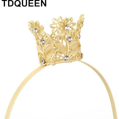 Matte Gold Color Tiaras and Crowns Headband Wedding Hair Accessories Flower Tiara Crown Bridal Jewelry for Women
