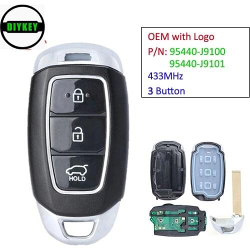 DIYKEY OEM Smart Keyless Remote Key Fob 433MHz for Hyundai Kona 2018 2019 2020 P/N: 95440-J9100 / 95440-J9101
