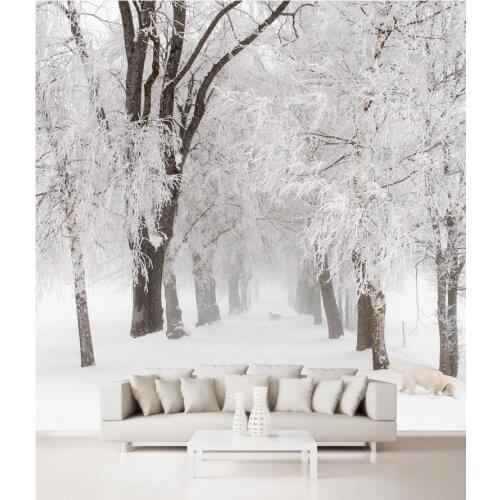 Home Decoration 3d customized wallpaper Space snow tree wallpapers for living room 3d wall murals wallpaper