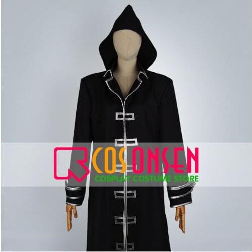 COSPLAYONSEN Gintama Sougo Okita Cosplay Costume Black Coat With Hood Any Size