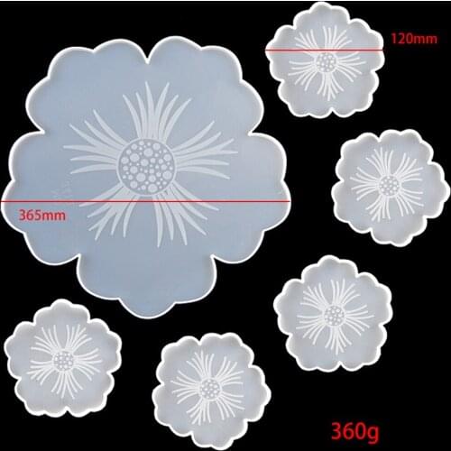 Beautiful Flower Tea Tray Coaster Silicone Mold For DIY For Epoxy Uv Resin Molds Coaster Pottery Epoxy Jewelry Making Tools