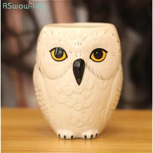 Creative Modelling Animal Owl Mug 3D Ceramic Coffee Cup Milk Water Cups Wine Tumbler Handgrip Personality Gift Travel Home Mugs