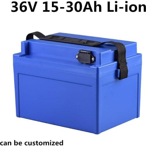 GTK 36V 15Ah-30Ah lithium battery Pack with BMS for 250W 350W electric bicycle and scooter trolling motor inverter +3A Charger
