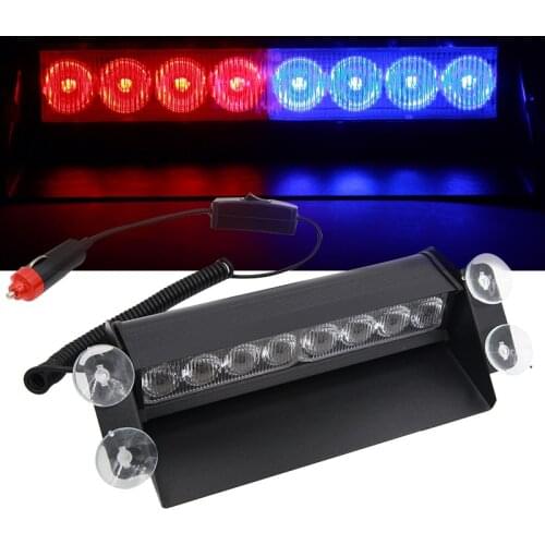 LYMOYO 8 LED RGB Emergency Strobe Warning Light Car Police Strobe Flash Light Warning Traffic light police Light 3Style Red Blue