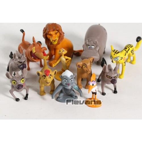 Catoon Movie The Lion King Simba Mufasa Pumbaa Timon Mini PVC Figures Toys 12pcs/set