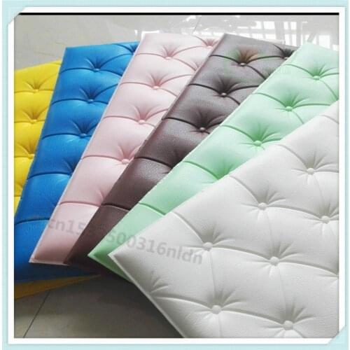 3D Soft Wall Sticker Self-adhesive Bedside Anti-collision Soft Bag Bedroom Living Room Decoration 60*30cm