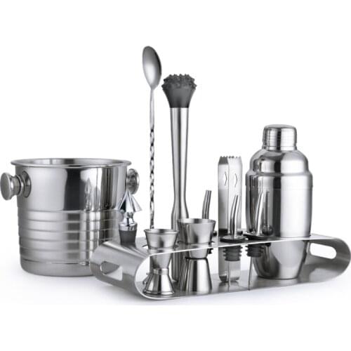 Premium Barware / Bar Tool Set - 13 Pieces Bartender Kit Thickened/304 Stainless Shaker Optional