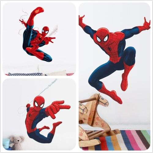 Superhero Spiderman Wall Stickers Full Body Classic Action Web 3D Simulation Wallpaper Sticker Interior Home Theme Restaurant