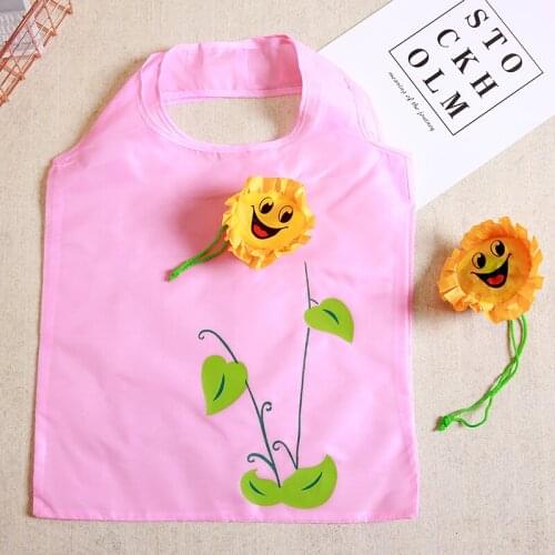 New Sun flower Creative environmental storage bag Handbag Foldable Shopping Bags Reusable Folding Grocery Nylon eco tote Bag