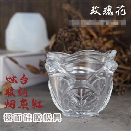 New Transparent Silicone Mould Resin Decorative Craft DIY Rose flower storage ashtray Mold epoxy resin molds for jewelry making