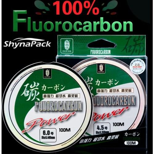 New 100% Fluorocarbon Fishing Line 100M Monofilament Carbon Fiber Transparent Nylon Fishing Wire Strong Sea Fishing Accessories