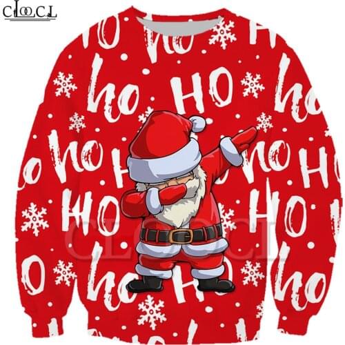 CLOOCL Christmas New Fashion Men Sweatshirt Ho Ho Ho Dabbing Santa Claus 3D Printed Long Sleeve Outerwear Unisex Streetwear Tops