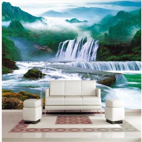 Beibehang Custom wallpaper landscape waterfall waterfall HD wallpaper 3D living room background mural 3d wallpaper for walls