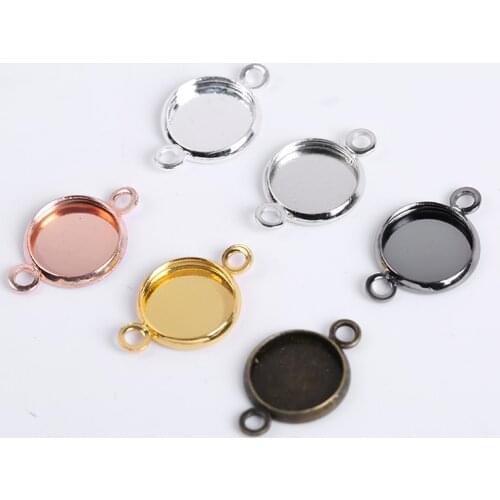 10-20Pcs/Lot Cabochon Base Tray Bezels Bracelet Necklace Diy Accessories Blank Charms Pendant Setting Base For Jewelry Making