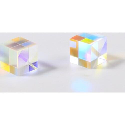 Prism cube 60/40 Photographic Dichroic Color K9 Rainbow laser Cube prism 30*30*30mm Size Crystal Teaching Customized