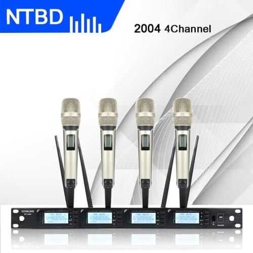 NTBD Karaoke Stage Performance Wedding Home KTV Party ST2004 Professional 4 channel Wireless Microphone System