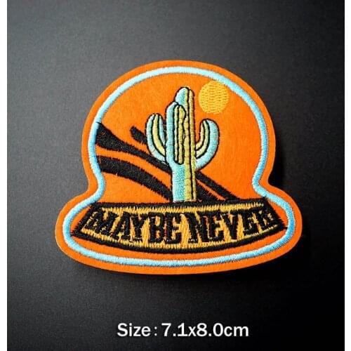 Cactus Size: 7.1x8.0cm DIY Embroidered Iron On Patches for Clothing Clothes Stickers Sew On Badges Patch