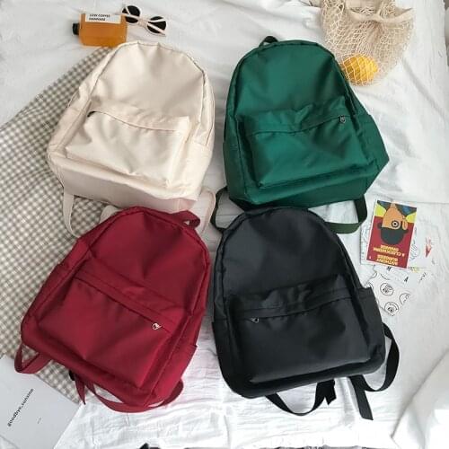 Female Students Bag Schoolbag For Teenage Girl Fashion Women Backpack Oxford Waterproof Solid Color Backpack Cute