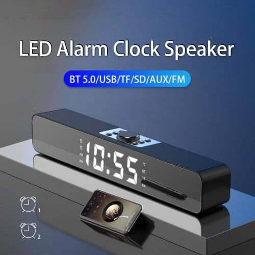 LED TV Sound Bar Alarm Clock AUX USB Wired Wireless Bluetooth Speaker Home Theater Surround SoundBar for PC TV Computer Speakers
