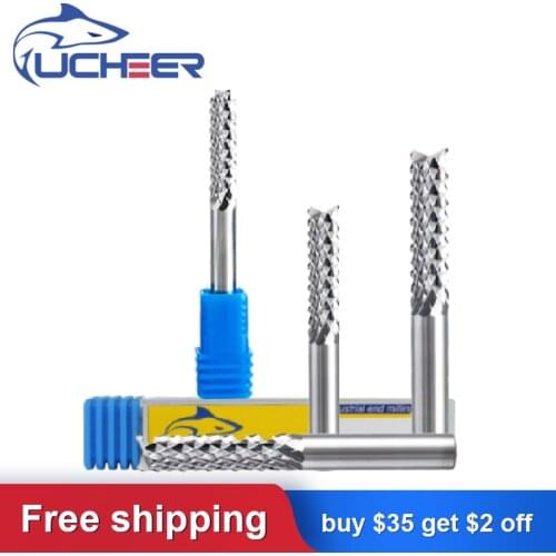 UCHEER 1pcs 8mm Carbide Tungsten PCB Corn teeth Cutter milling bits end mill CNC router bits for Engraving machine