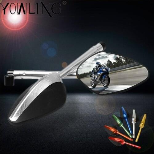 Universal CNC Aluminum Motorcycle Handlebar Rear View Mirrors Rearview Mirror For Kawasaki Z900 Z900RS Z800 Z1000 SUZUKI YAMAHA
