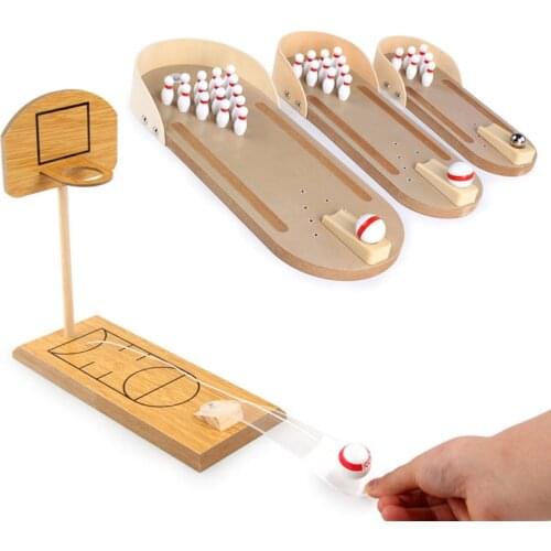 Fun Mini Bowling Basketball Wooden Toy for Boys Indoor Adult Kids Parent-Child Sport Desktop Battle Board Game Toys Set Children