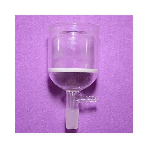 Filter Funnel,350ML,24/29 Ground Joint,10MM Hose Connection,Porosity 3