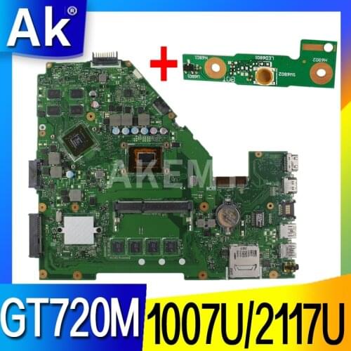 X550CC Laptop Motherboard For Asus R510C X550C A550C Y581C Motherboard 1007/2117-CPU 4G-RAM GT720M-GPU Mainboard 100% Test Ok