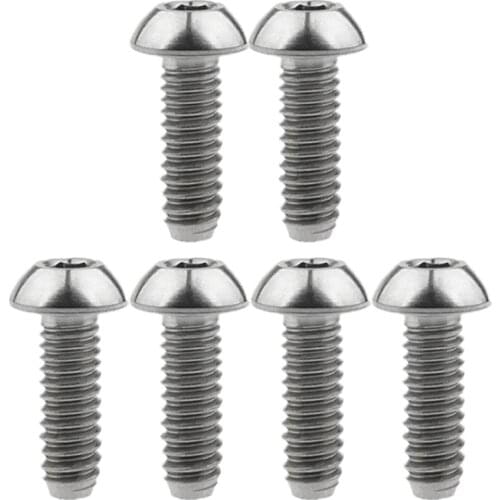 Xingxi 6Pcs M4 x 6 8 10 12 15 20mm Half Round Head Titanium Ti Button Allen Bolt Screw for Road Mtb Bike Parts Bicycle Brake