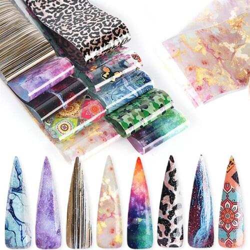 10 Sheet Kapmore Leopard Print Nail Sticker Marbling Nail Art Sticker Fashion Decorative Creative Nail Decal DIY Manicure Decal