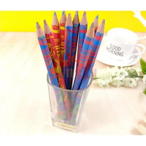10pc/set magic children color pencil rainbow pencil lapis de cor multicolor drawing pencil Plomo de arco iris Cor do arco-iris