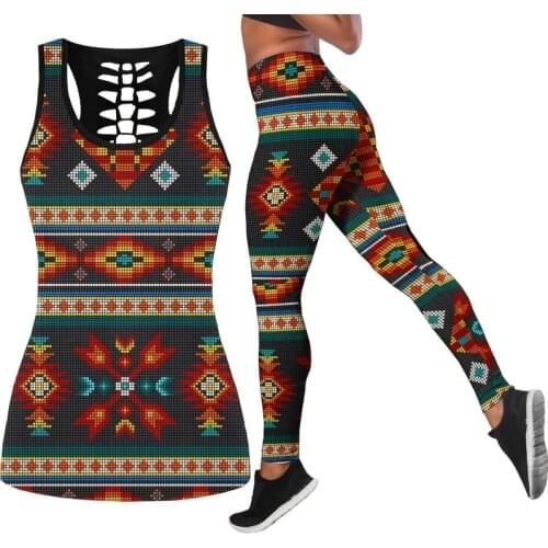 New arrival Sexy flower skull print leggings+tops sports suit Female Fashion Slim High Waist Leggings Running Fitness clothing