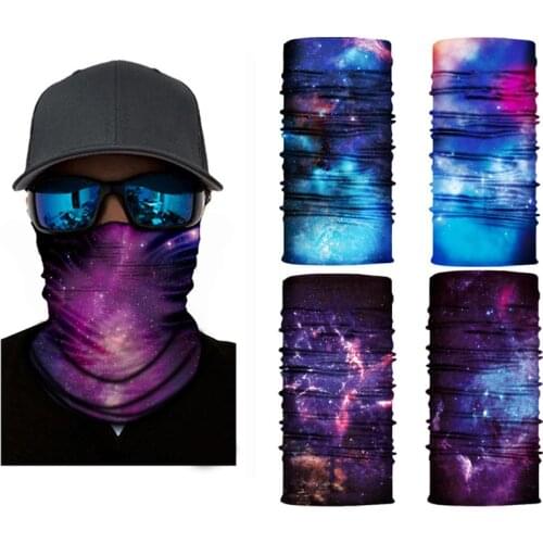 3D Head Scarf Cycling Tubular for face Breathable Starry sky Microfiber Hood Magic HeadbandDustproof UV ProtectionCyclingBandana