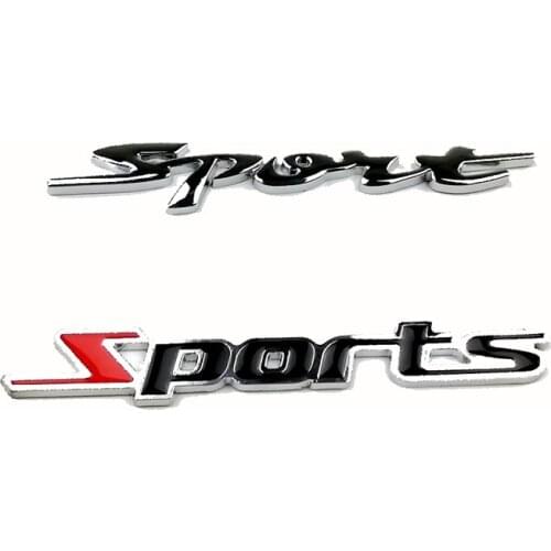 3D Sport Chromed Metal Car Emblem Badge Racing Front Door Side Logo Tail Trunk Sticker Automobiles Car Styling Accessories