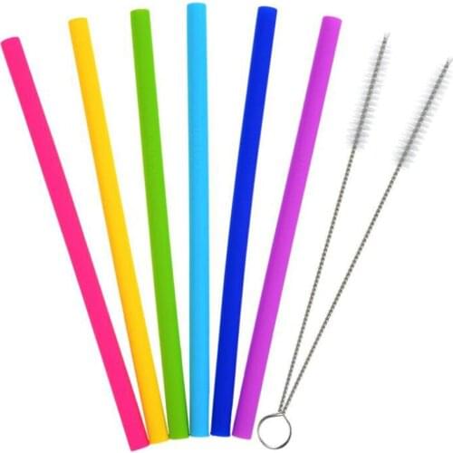 5Sets Drinking Straws Set Drink Tools Reusable Eco-Friendly Colorful Silicon Straw For Home Bar Accessories