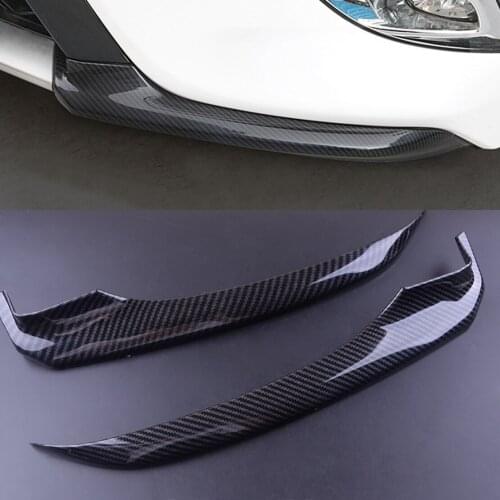 Beler 2PCS Car Carbon Fiber Texture ABS Front Bumper Lip Corner Cover Trim Sticker Fit for Toyota Camry 2018
