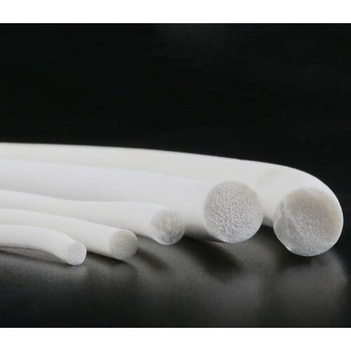 Silicone rubber sponge strip White Round Solid Foaming Cord for car door window equipment Waterproof Soundproof Sealing Hardware