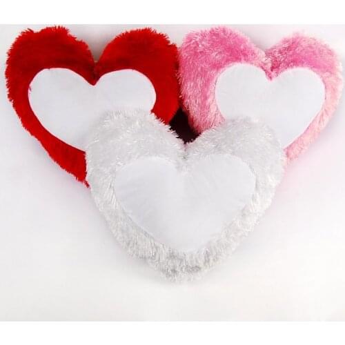 Free Shipping 10pcs/lot Blank Sublimation Heart Plush Pillowcase For Sublimation INK Print DIY Gifts Heat Printing Transfer