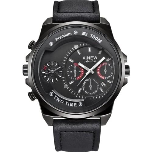 Military Wrist Watches For Men Waterproof Men Sport Watch Leather Strap Big Dial Analog Quartz Mens Wristwatches Relojes Hombre