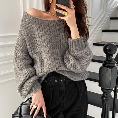 Croysier Womens Off Shoulder Pullovers