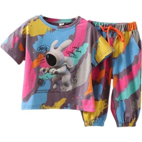 Childrens Summer Suit Toddler Boy Short-sleeved Clothes Suit T-shirt Shorts Suit 2-piece Suit Clothes Suit Childrens Clothing