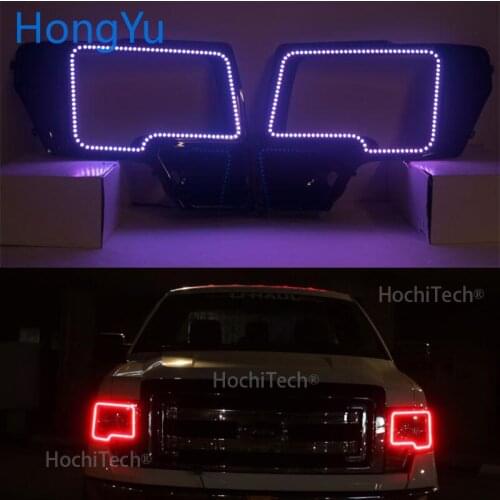 For Ford F-150 F150 2009 - 2014 Excellent IR Controller Multi-Color Ultra bright RGB LED Angel Eyes Halo Ring kit