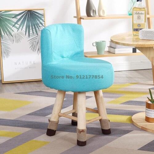Home Fashion Creative Small Bench Solid Wood Low Stool Living Room Fabric Shoe Changing Stool Childrens Small Chair Adult