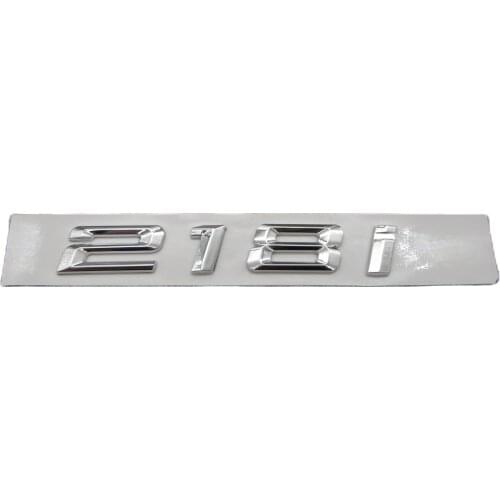 Chrome Shiny Silver ABS Number Letters Word Car Trunk Badge Emblem Letter Decal Sticker for BMW 2 Series 218i