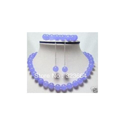 Exquisite 10mm Lavender Necklace Bracelet Earring