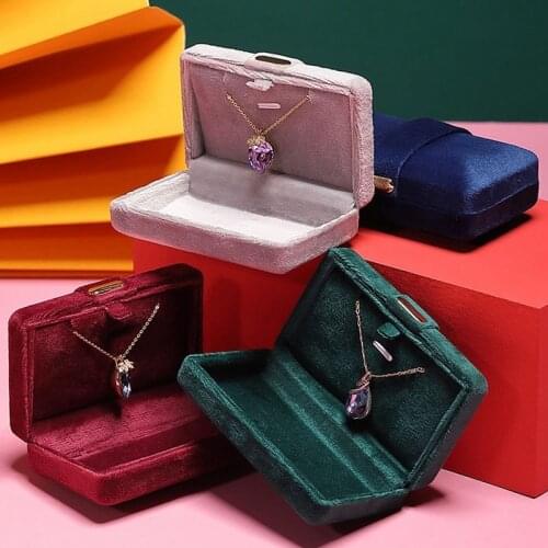 Exquisite Wedding Velvet Ring Earring Jewelry Box Organizer for Engagement Earrings Pendant Necklace Gift Display Packing Case
